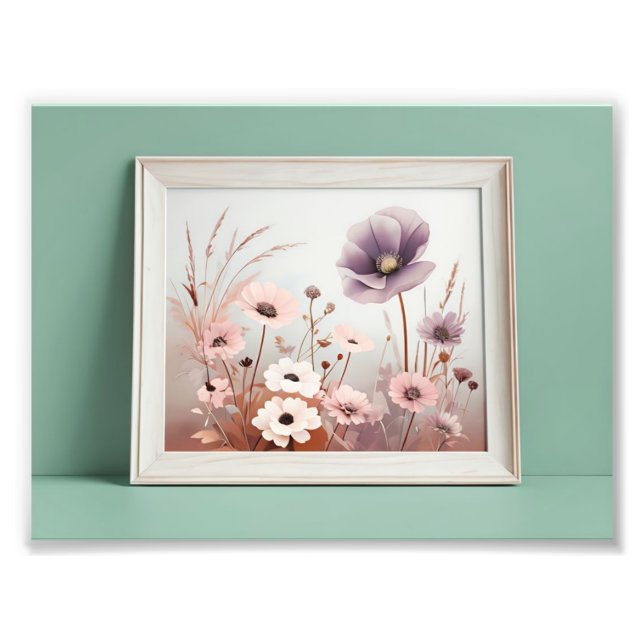 Foto Botânica Minimalista de Flor Selvagem Japandi (Frente)