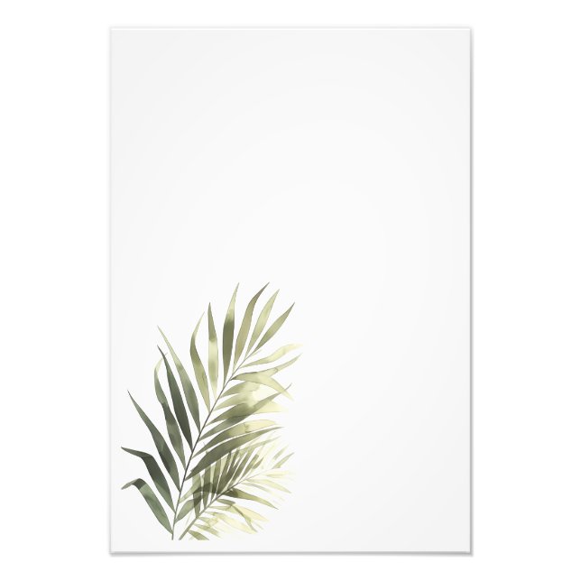 Foto Botanical Leaf Watercolor Art Print-Palm (Frente)