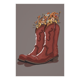 Foto Botas de Cowboy Com Flores Silvestres