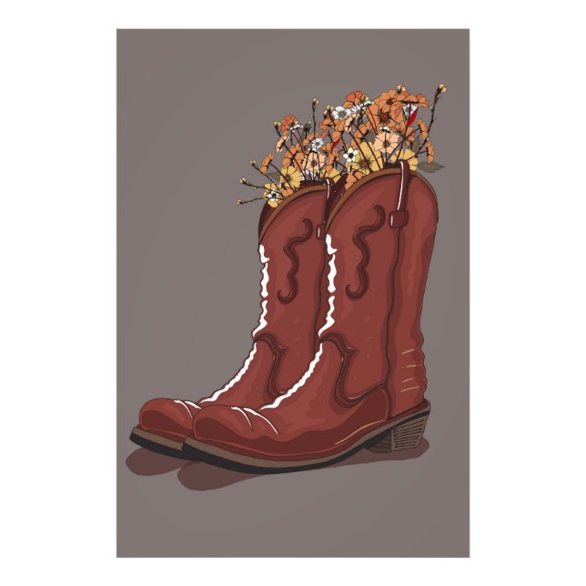 Foto Botas de Cowboy Com Flores Silvestres (Frente)