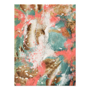 Foto Branco Dourado de Coral de pintura Abstrato modern
