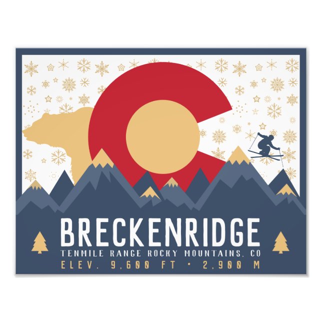 Foto Breckenridge Colorado Flag Mountain Souvenir (Frente)