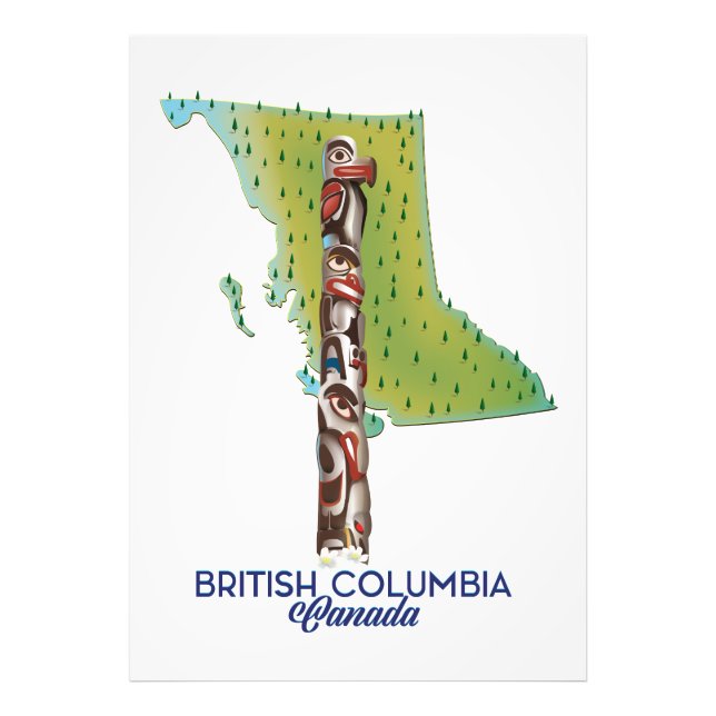 Foto British Columbia Canada map poster. (Frente)
