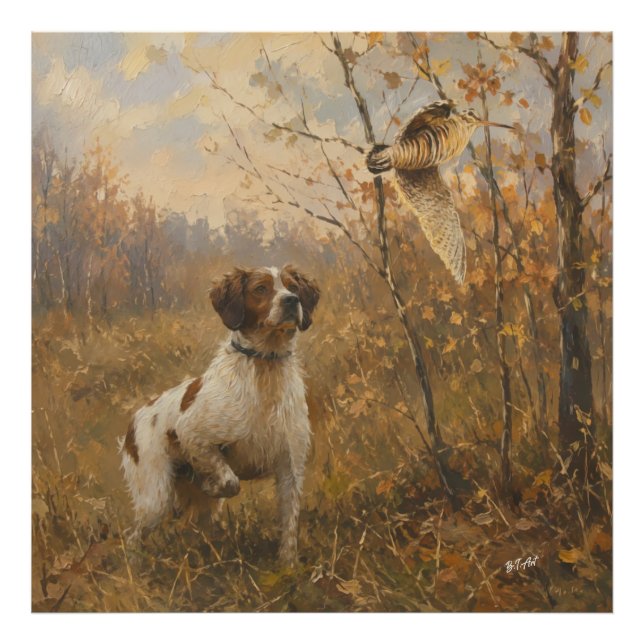 Foto Brittany Spaniel – Caça à Galinhola Arte (Frente)