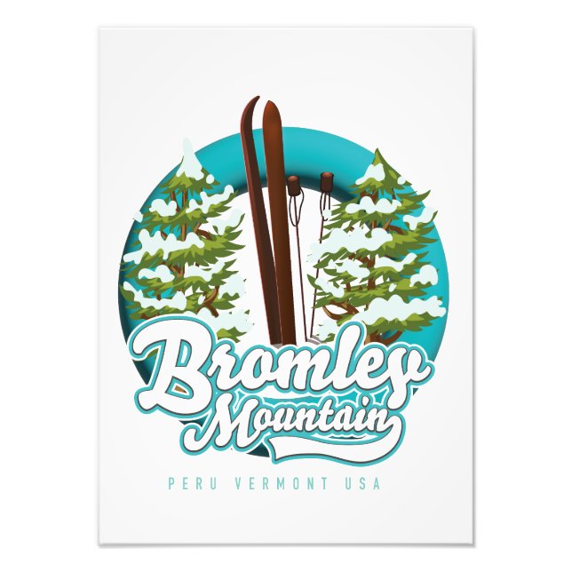 Foto Bromley Mountain Peru Vermont Ski logotipo america (Frente)