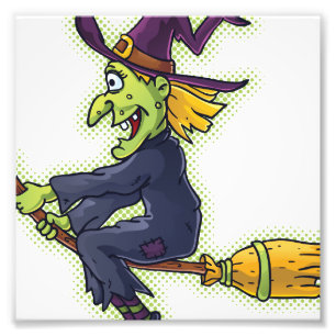 Foto Bruxa de Halloween numa Broom