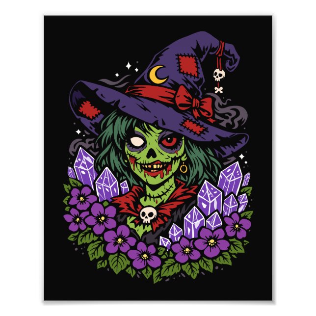Foto Bruxa Zumbi de Fevereiro com Gemas e Flores (Frente)