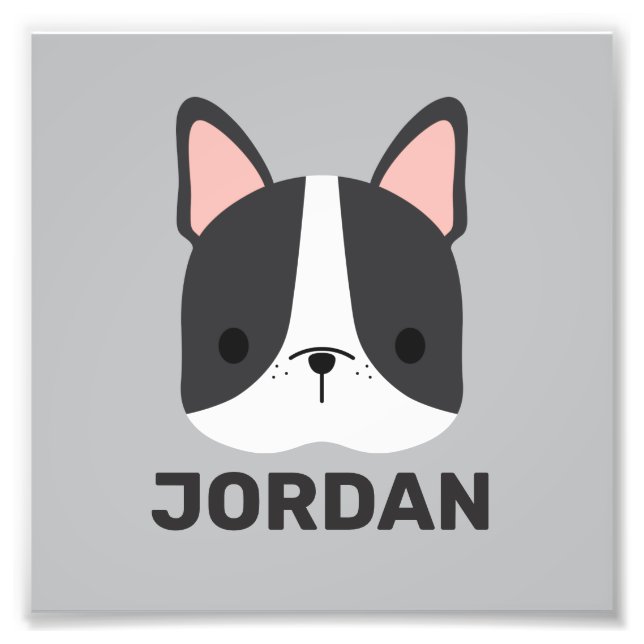 Foto Bulldog Francês Bonito com Nome Personalizado (Frente)