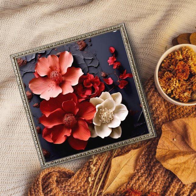 Foto Buquê de Flores Vermelhas e Brancas em Greve (Criador carregado)