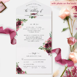 Foto: Burgundy Blush Wedding com RSVP Perfurado