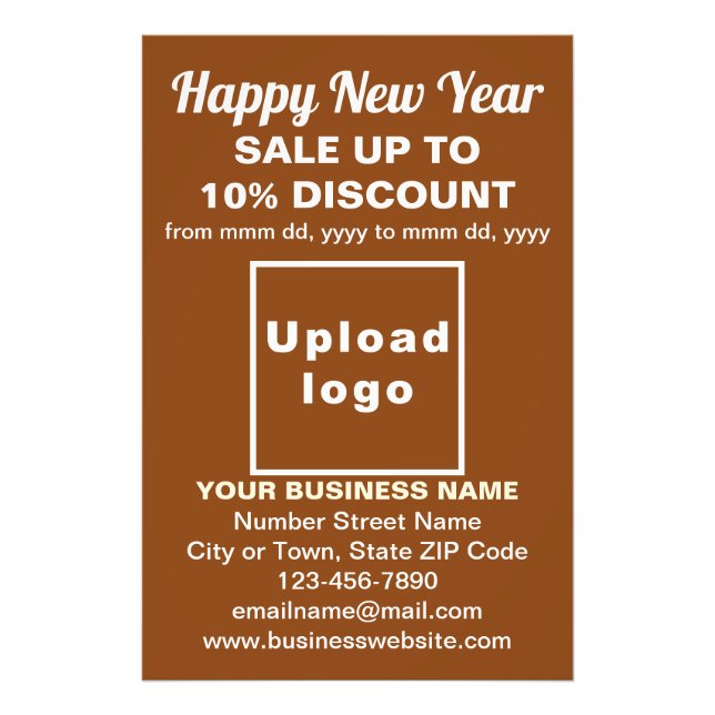 Foto Business New Year Sale on Brown Photo Paper (Frente)