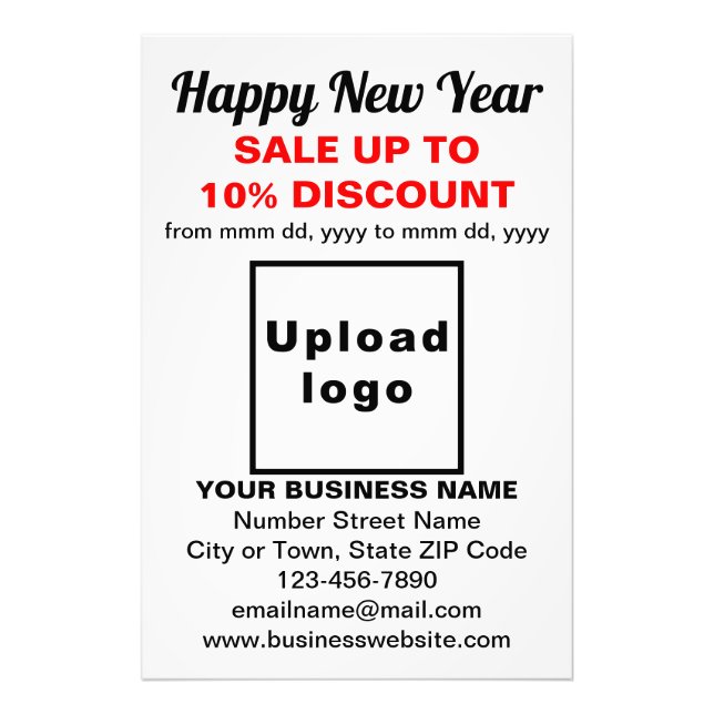 Foto Business New Year Sale on White Photo Paper (Frente)