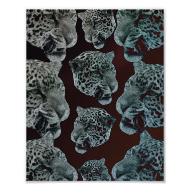 Foto Cabeças-Leopardo Vermelhas Negras (Frente)