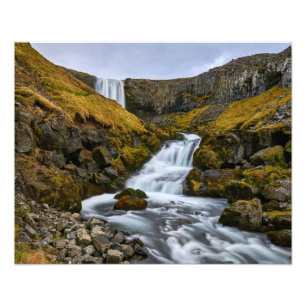 Foto Caça d'água Svodufoss impressão da Islândia