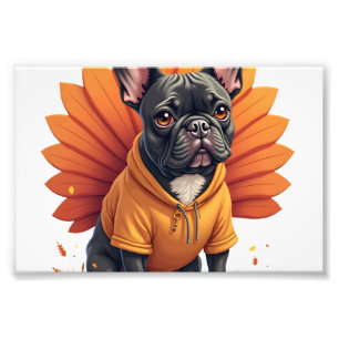 Foto Cachorro Fofo Frenchie Dia de Ação de Graças Crian