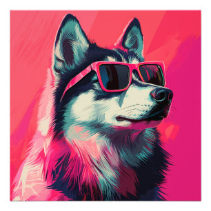 Foto Cachorro lindo Siberian Husky com óculos de sol