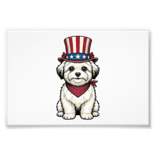 Foto Cachorro Patriótico Desenho Vetorial de Gravura Vi