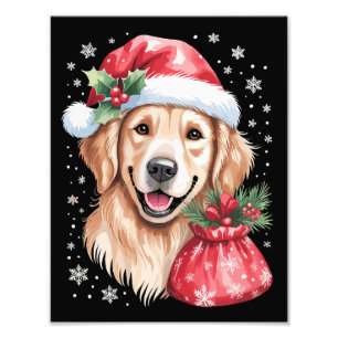 Foto Cachorro Retriever Dourado Luz de Natal Festa de F