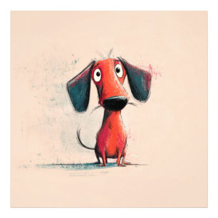 Foto Cachorro Vermelho Engraçado – Arte de Pet Cartoon