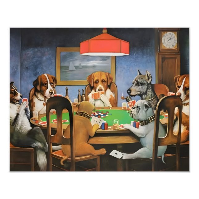 Foto Cães Jogando Poker de Cassius Marcellus Coolidge (Frente)