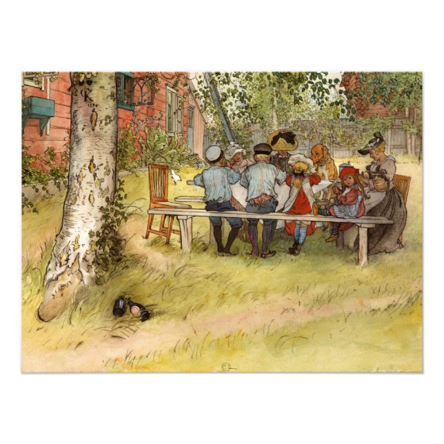 Foto Café da manhã sob o Big Birch de Carl Larsson (Frente)