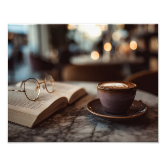 Foto Café de Livros Aconchegante Momento de Leitura