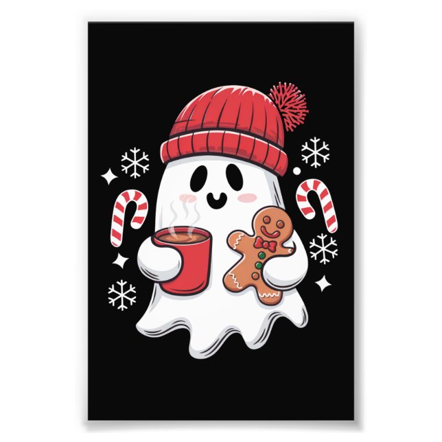 Foto Café Gelado de Natal Fofo Fantasma Café de Natal R (Frente)