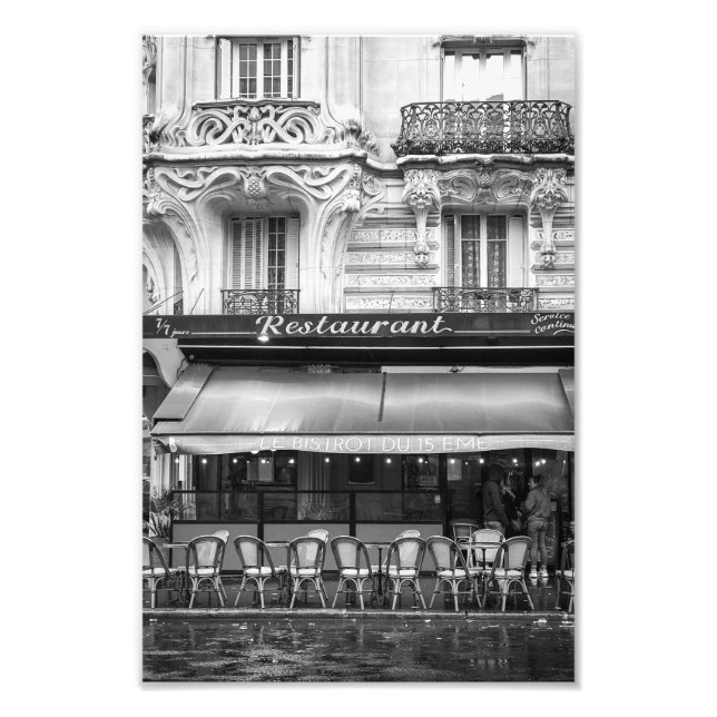 Foto Café Paris Art Nouveau - Preto e Branco - (Frente)