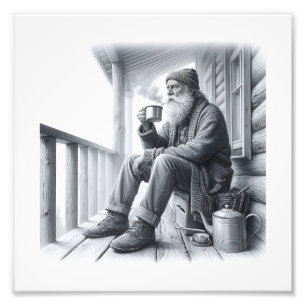 Foto Café Russo de Manhã de inverno Preto e Branco