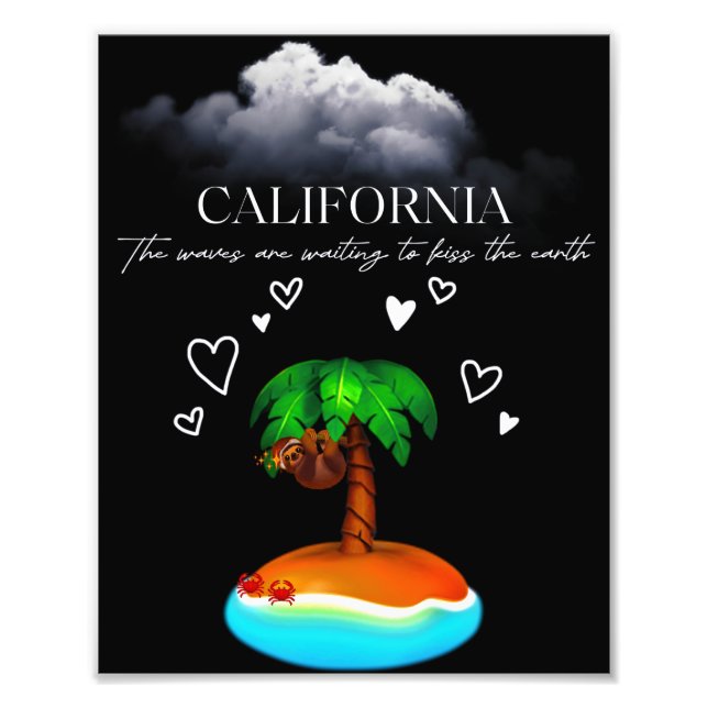 Foto California, The Waves Are Waiting To Kiss The Eart (Frente)