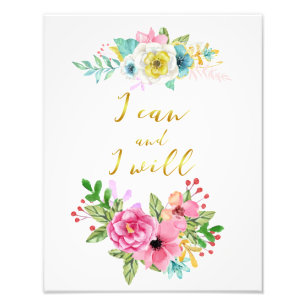 Foto Caligrafia floral e Dourada que posso e vou citar