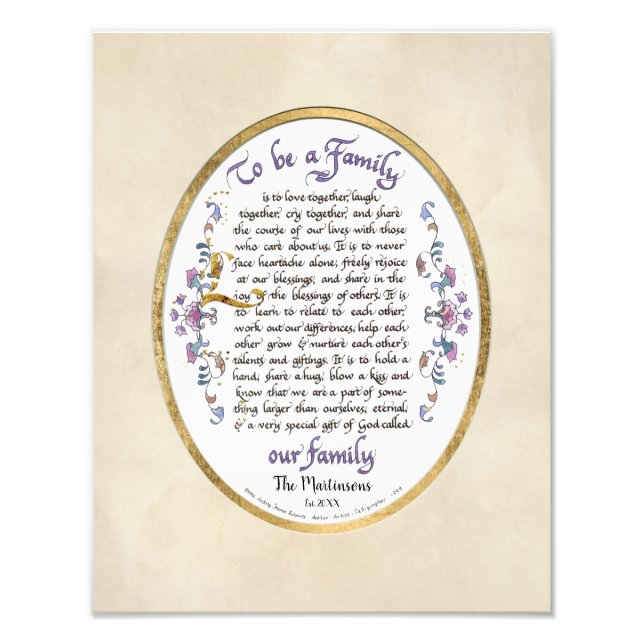 Foto Caligrafia para ser uma família Audrey Jeanne w Na (Frente)