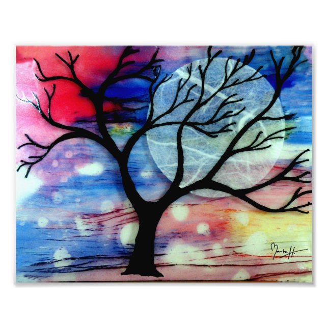 Foto Camadas transparentes de árvore e tinta (Frente)