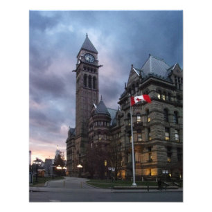 Foto Câmara municipal velha de Toronto no crepúsculo