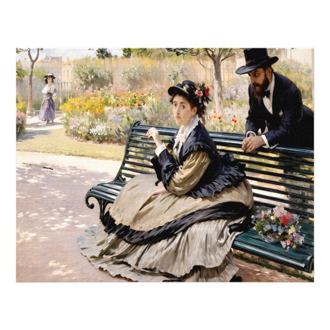 Foto Camille Monet em um banco de jardim (Frente)