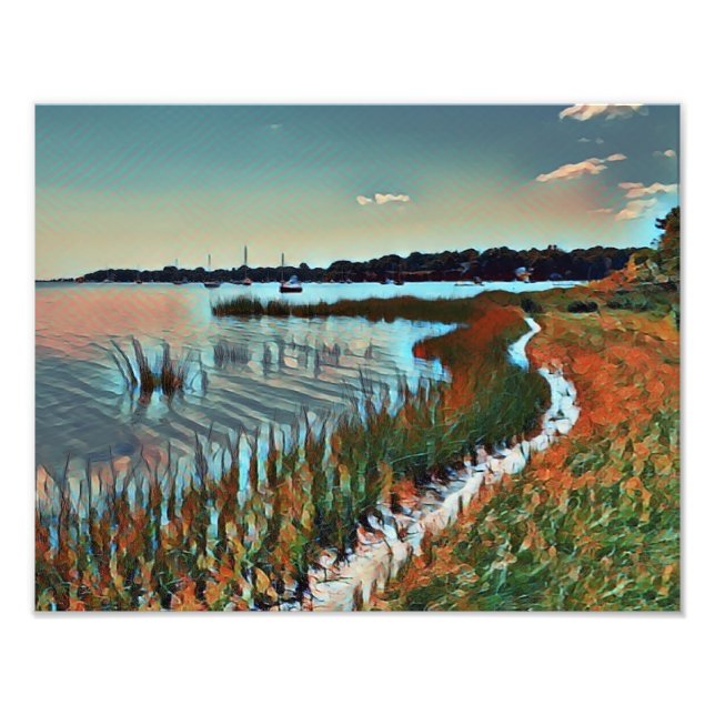 Foto Caminho Costeiro do Oceano ao Pôr do Sol (Frente)
