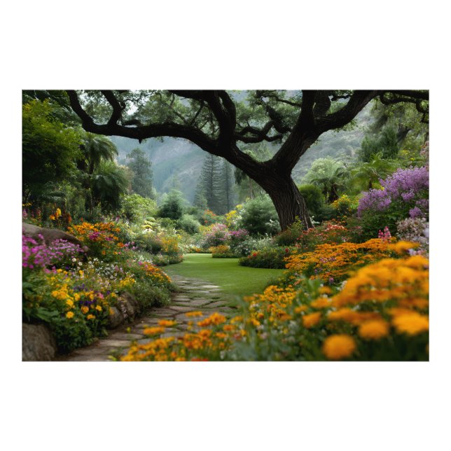 Foto Caminho do Jardim com Dósseis de Flores Majestosas (Frente)