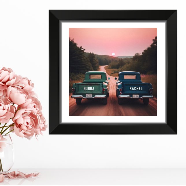 Foto Caminhões da década de 1960 em estrada de saia com (Criador carregado)