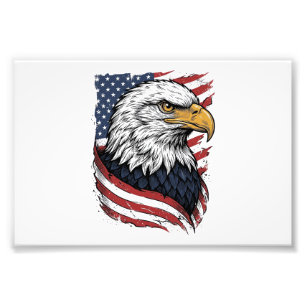 Foto Camisa Patriótica Vintage Eagle Bandeira Americana