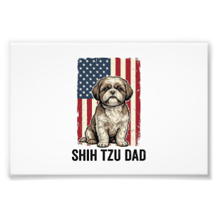 Foto Camisa Patriótica Vintage para Pai de Shih Tzu Des