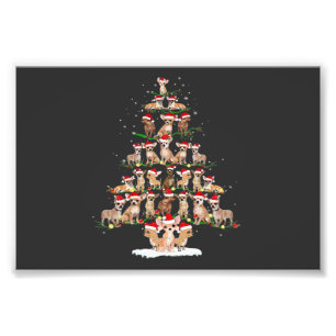 Foto Camiseta Divertida de Natal Chihuahua Árvore de Na