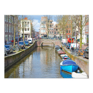 Foto Canal de Amsterdã com barcos