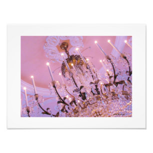 Foto Candelabro de cristal no impressão cor-de-rosa do