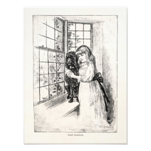 Foto Caniche da menina do Victorian do vintage - vazio