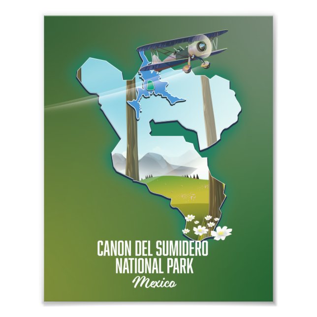 Foto Canon del Sumidero, mapa mexico Magnet (Frente)