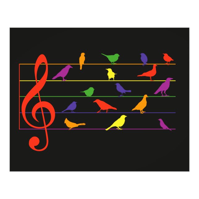 Foto Canto de Pássaro, design colorido (Frente)
