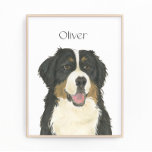 Foto Cão de Montanha Bernês Personalizado<br><div class="desc">Estou apaixonado por esta ilustração de aquarela muito detalhada de um cão de montanha preto, branco e bronzeado! Personalize essas impressões de arte com seu nome ou monograma para complementar sua decoração e alterar fontes selecionando a opção "editar usando a ferramenta design" na personalização. Compre o resto da minha coleção...</div>