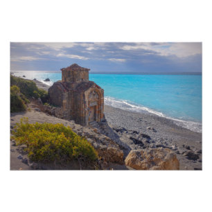Foto Capela da era bizantina em uma praia em Creta, Gr