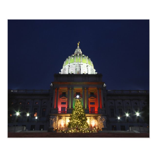 Foto Capitólio Estadual da Pensilvânia, Luzes de Árvore (Frente)