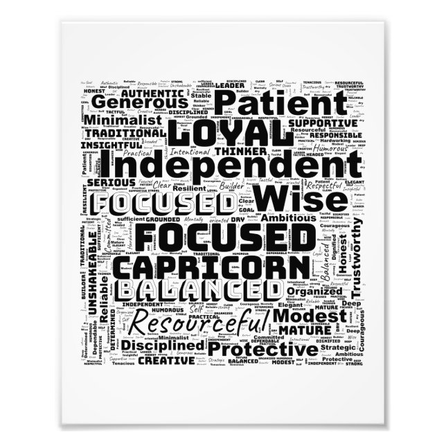 Foto Capricorn Zodiac Word Cloud Inspiration (Frente)